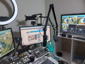 Podcasting setup with Sennheiser