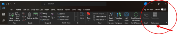 Outlook Ribbon