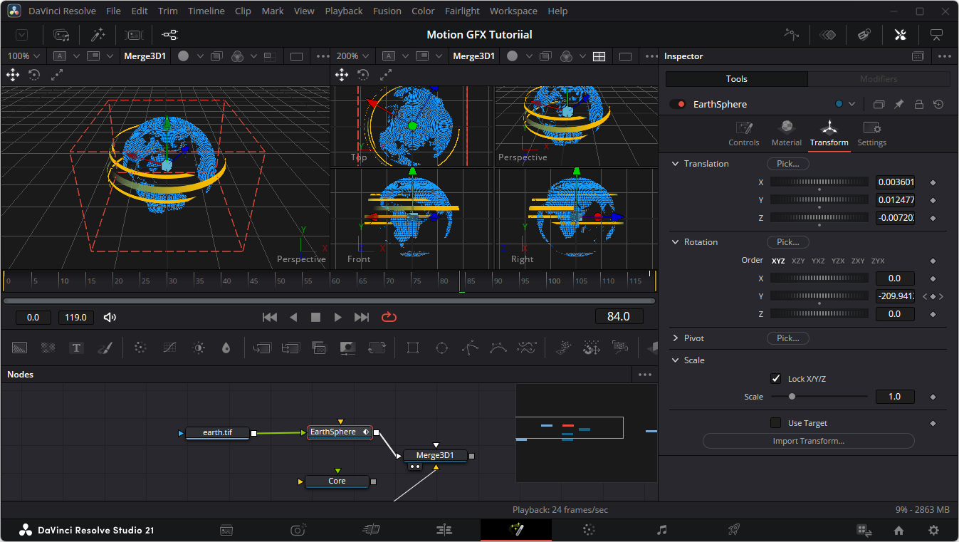 DaVinci Resolve Fusion Page and 3D