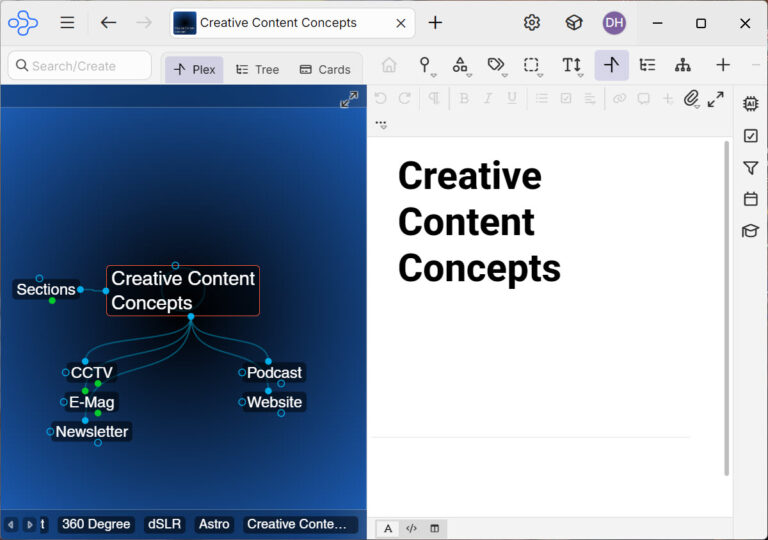 New Version 15 of TheBrain. I Recommend It – and its free.
