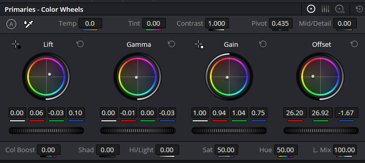 Quick Example of Shooting Log files To Control Colour